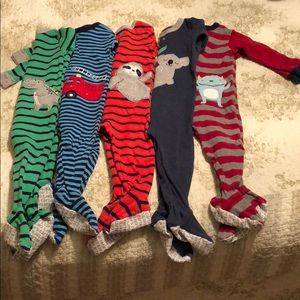 💙carters baby boy zip up footed sleepers💙